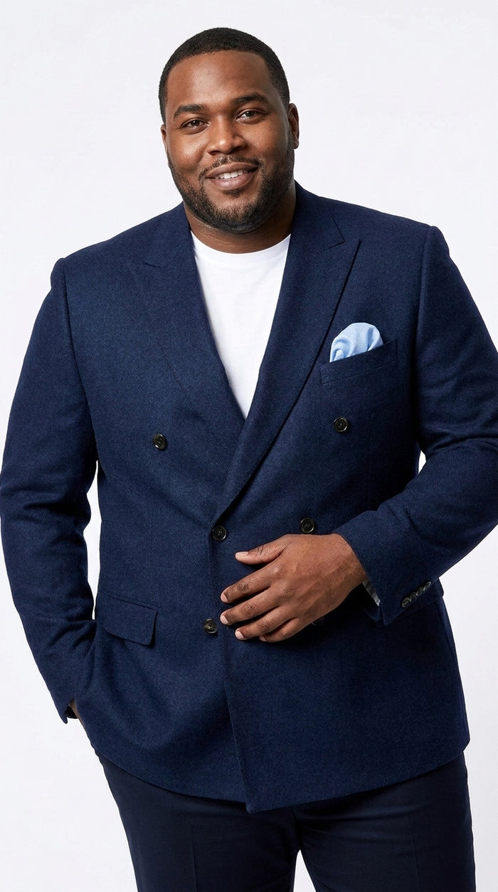 Men’s Navy Double-Breasted Blazer – Classic Fit 1920s Vintage Gatsby Style Sport Coat