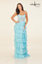 Abby Paris 90326 Applique Corset Tiered Evening Gown by Lucci Lu