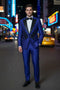 Men’s Parini Royal Blue Embellished Suit – Modern Fit Peak Lapel Prom & Formal Suit