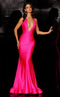Jessica Angel JA946 Spaghetti Strap Mermaid Lace-Up Back Court Train Jersey Dress