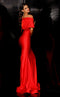 Jessica Angel JA955 Off-Shoulder Fitted Draped Train Evening Jersey Dress