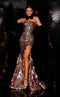 Jessica Angel JA987 Strapless Fitted Low Back Train Slit Prom Mirror Dress