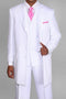 Mens Vested Peak Lapel Fashion Herringbone Zoot Suit in White