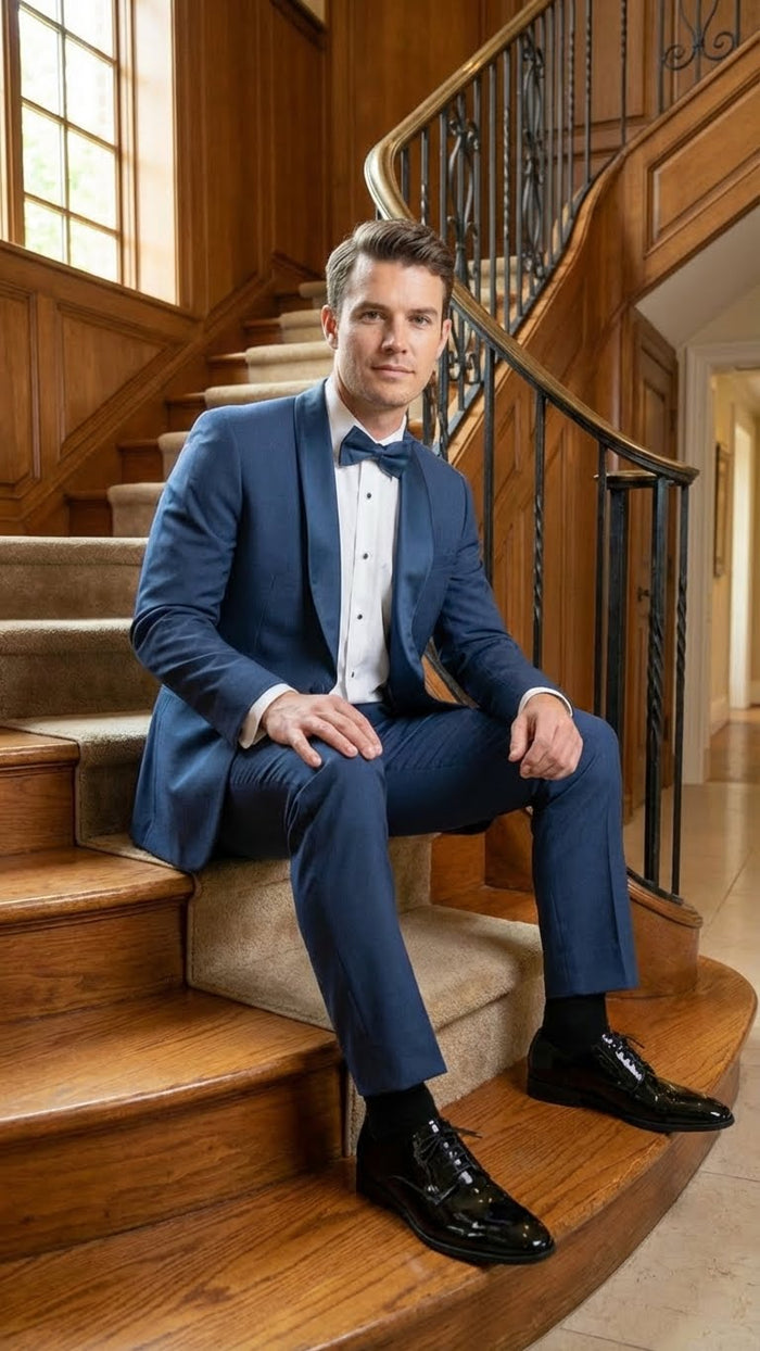 Men’s Indigo Sapphire Royal Blue Suit Set – Classic Formal Wedding, Prom & Dinner Jacket, Light Blue Cobalt Color