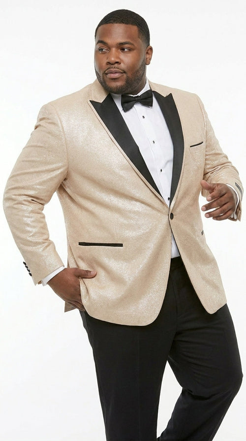 black and blue dress or white and gold original Men's Gold Blazer with Black Lapel – Elegant Gold Formal Blazer Jacket for  Wedding, Prom, Tuxedo in champagne Color