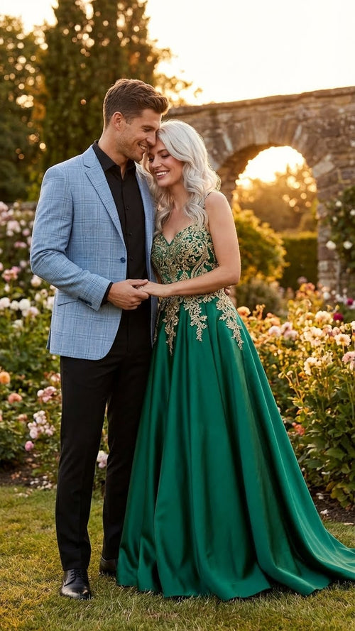 Men's big and tall light blue checkered blazer. Structured cut, notched lapel, long sleeves, single-button closure. Light blue checkered pattern on darker blue background. Paired with black shirt & pants.
