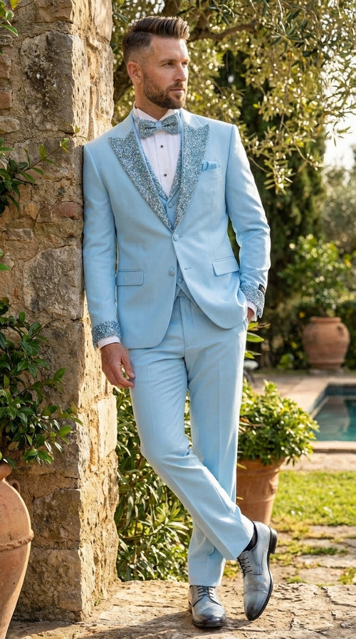 Sky Blue Prom Shoes Mens Baby Blue Dress Shoes Top Prom Suit Tuxedo Trends  For A