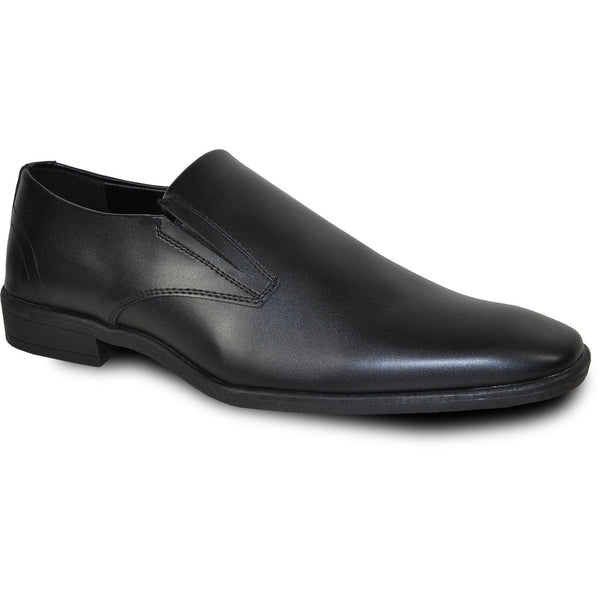 BLACK SQUARE TOE DRESS LOAFER - MEN'S PLAIN POINTY STYLE