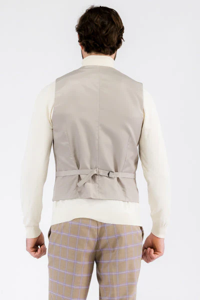 Modern Slim Fit Mens Suit – 2 Button Notch Lapel with U-Shaped Double Breasted Vest