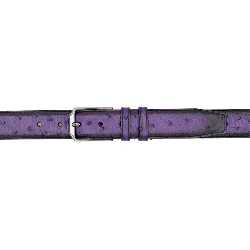 Mezlan Ostrich Leather Belt - Luxurious Italian Craftsmanship
