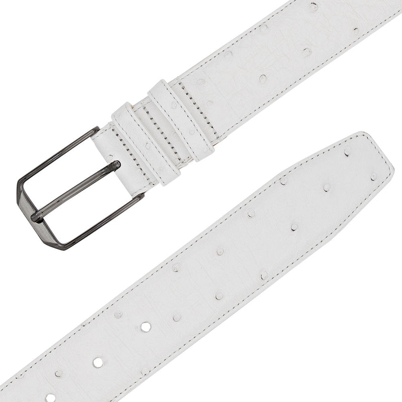 Mezlan Ostrich Leather Belt - Luxurious Italian Craftsmanship