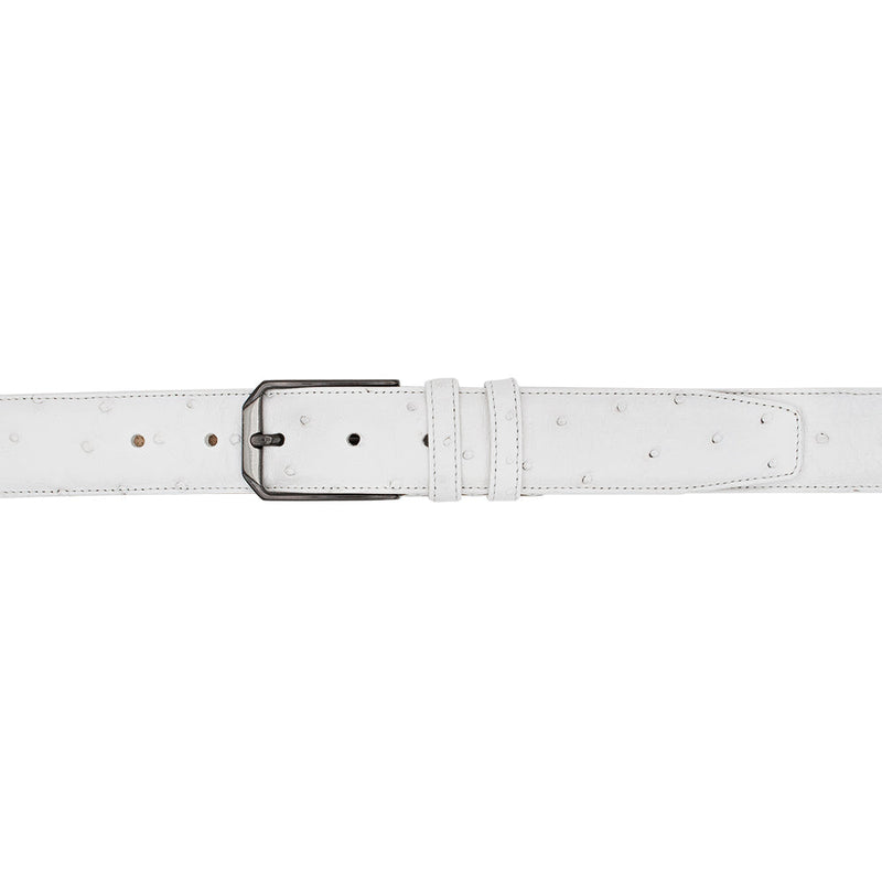 Mezlan Ostrich Leather Belt - Luxurious Italian Craftsmanship
