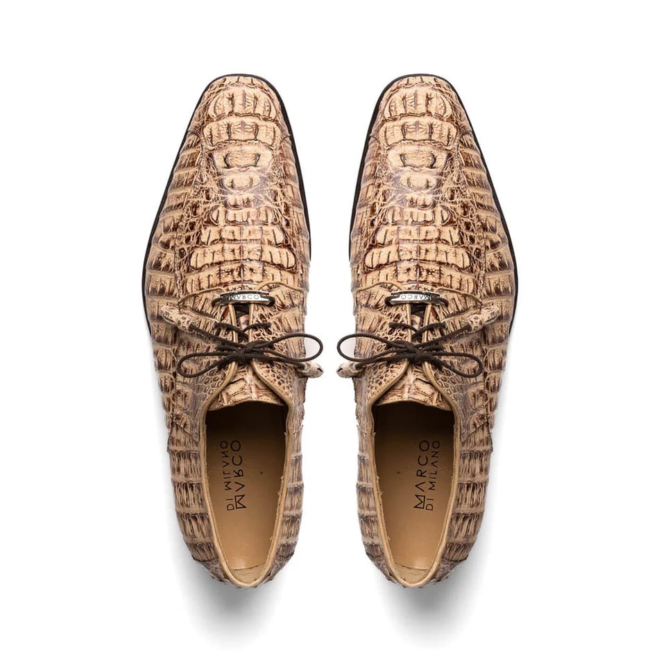 Marco Di Milano Apricena Men'shoes Genuine Caiman Crocodile Dress Derby Oxfords