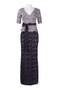 Adrianna Papell 3/4 Sleeve Tie-Waist Lace Dress