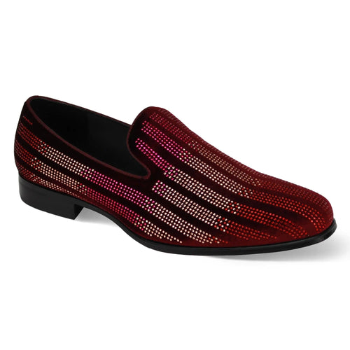 Marco Velvet Rhinestone sequin Smoker Slip-On Loafers