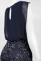 Aidan Mattox 151A10470 Overlay Sequined Long Evening Dress with Sleeveless Design and Boat Neckline