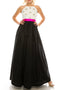 Aidan Mattox 054469600 Embellished Halter A-Line Dress with Sleeveless Design and Beaded Detailing