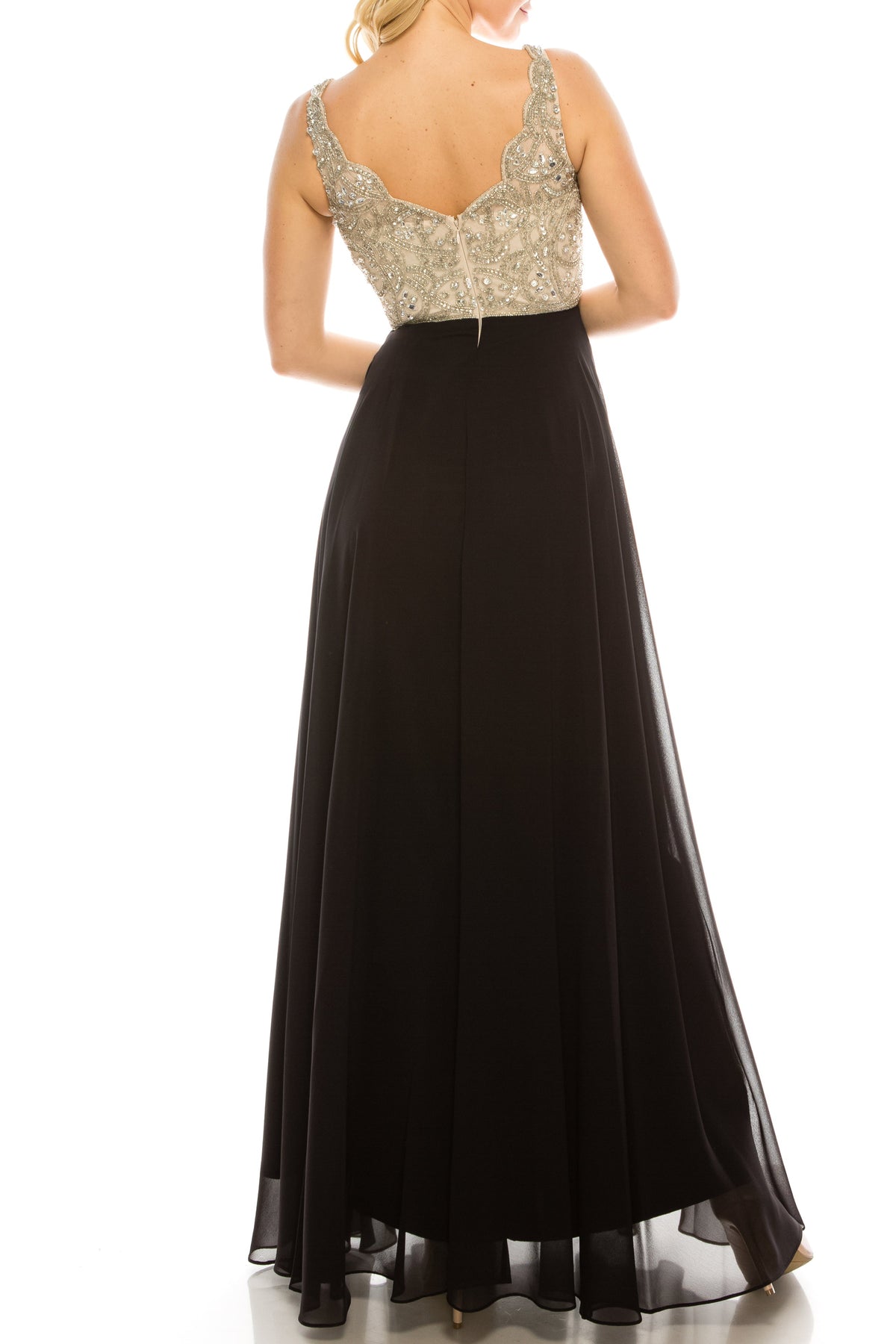 Aidan Mattox MD1E200982 Embellished Sleeveless A-Line Dress with Beaded Detailing