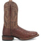 Dan Post Alamosa men's cowboy boot. Brown genuine ostrich leather with unique texture and stitching. Square toe design. Stacked heel.
