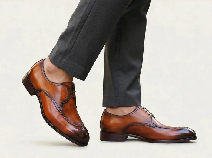 Carrucci Allen Split Toe Derby - Luxury Leather Dress Shoe
