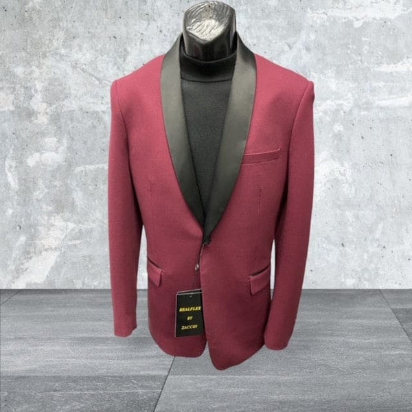 Mens Big and Tall Blazer Burgundy Plus Size Tuxedo Jacket