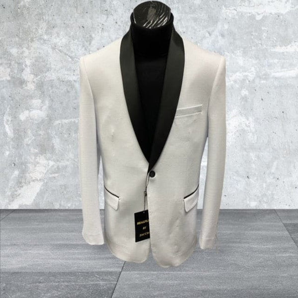 Mens Big and Tall Blazer Ivory White Plus Size Tuxedo Jacket