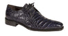Mezlan Anderson Men's Exotic Crocodile Oxford – Blue | Plain Toe Dress Shoe