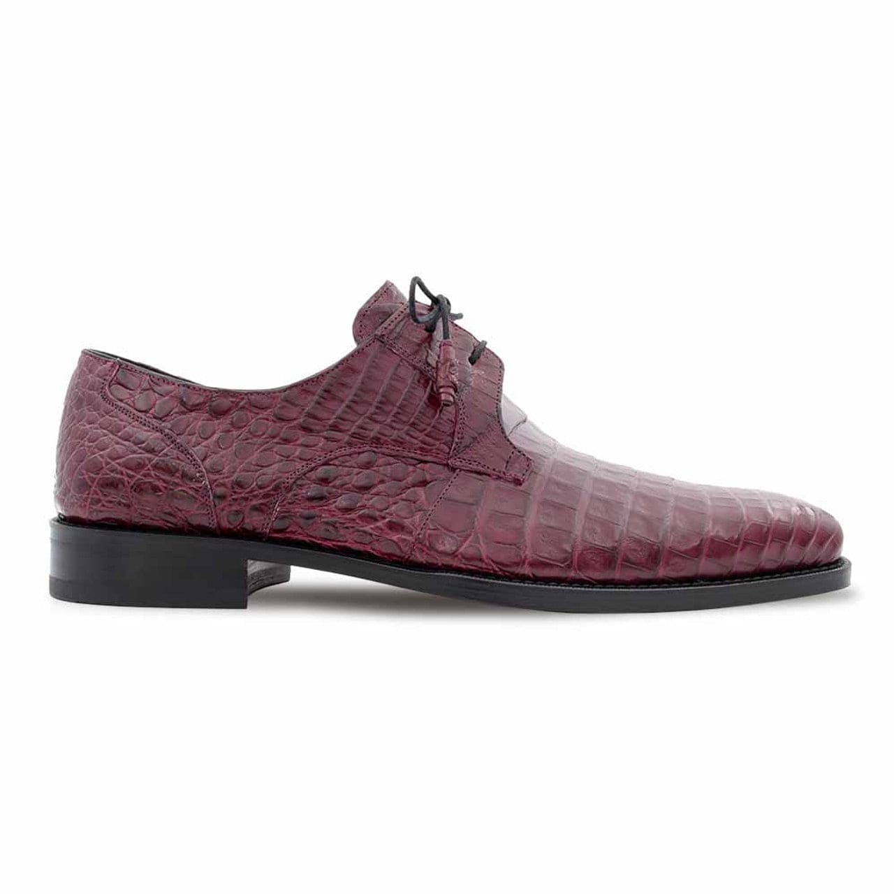 Men’s Anderson Burgundy Genuine Crocodile Lace-Up Shoes by Mezlan – Exotic Elegance Handcrafted in Spain