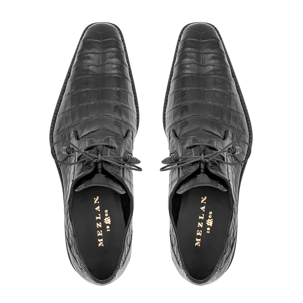 Mezlan Genuine Crocodile Derby Shoes – Men’s Exotic Leather Dress Shoes On Sale