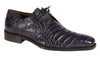 Anderson Blue Genuine Crocodile Lace-Up by Mezlan – Exotic Blucher Dress Shoe, Made in Spain