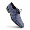 Men’s Anderson Blue Genuine Crocodile Lace-Up Shoes by Mezlan – Exotic Luxury Handcrafted in Spain