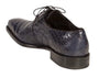Anderson Blue Genuine Crocodile Lace-Up by Mezlan – Exotic Blucher Dress Shoe, Made in Spain