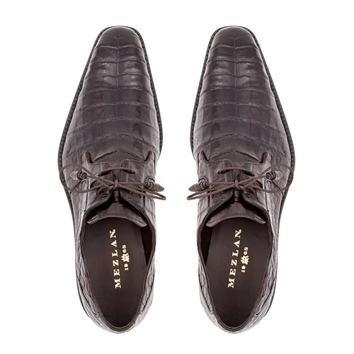 Mezlan Genuine Crocodile Derby Shoes – Men’s Exotic Leather Dress Shoes On Sale