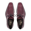 Anderson Burgundy Genuine Crocodile Lace-Up by Mezlan – Exotic Blucher Dress Shoe, Made in Spain