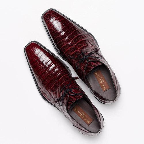 Mezlan Genuine Crocodile Derby Shoes – Men’s Exotic Leather Dress Shoes On Sale