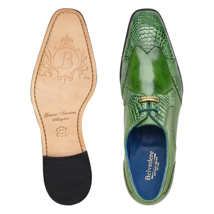 Belvedere Antonio Emerald Alligator Oxford