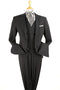 Mens Vested 1920's Wide Bold Gangster Pinstripe Suit in Black