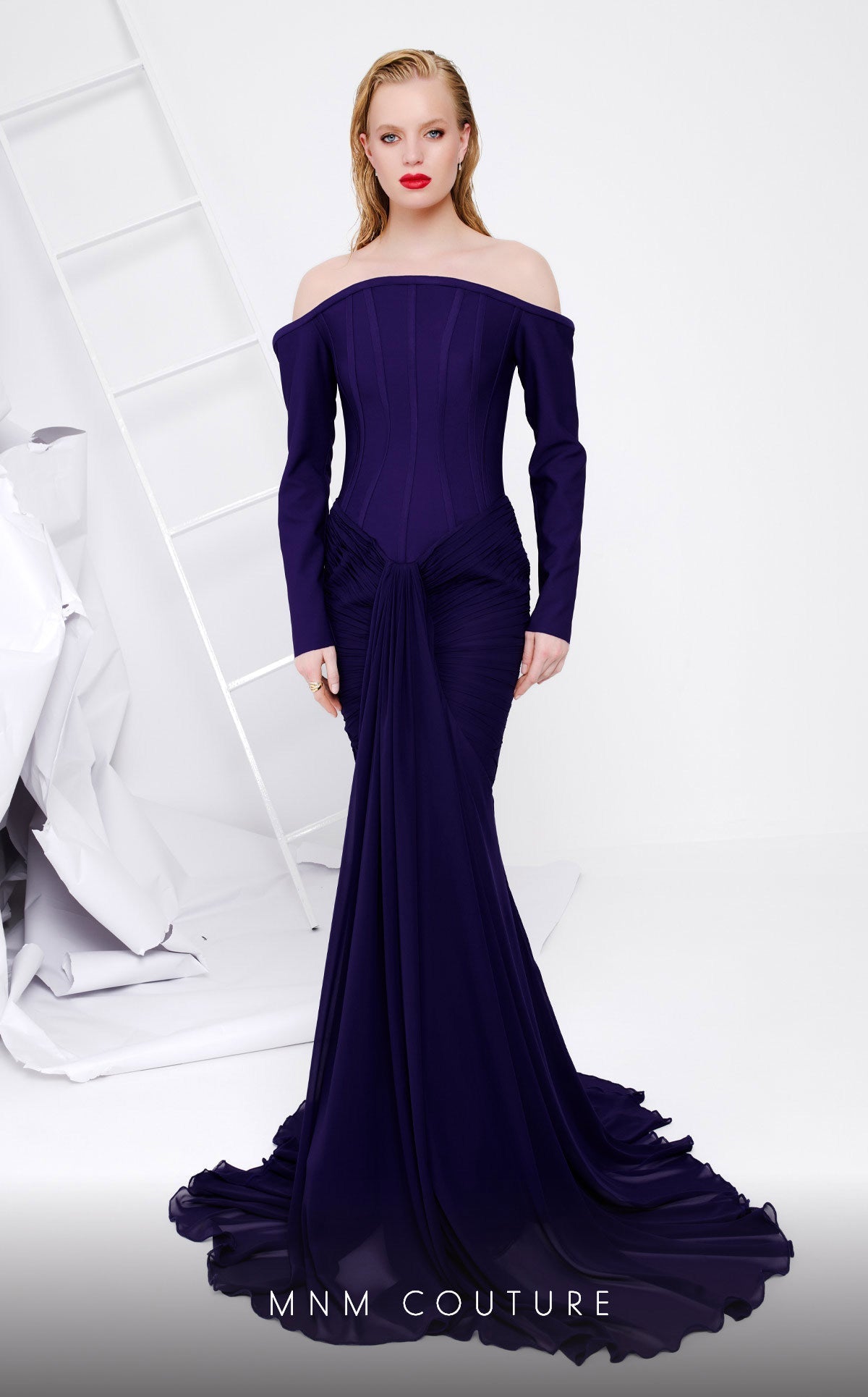 MNM Couture B1112 Elegant Black Evening Dress