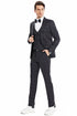 "Men's Black & White Mini Polka Dot Prom 2025 Suit - One Button Vested"