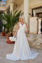 Tina Holly BA269W Wedding A-Line Flowy Minimal Evening Satin Dress