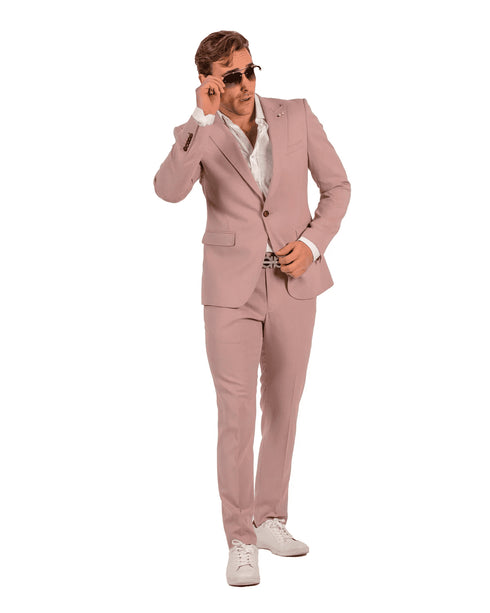 Blush Color Suit For Men - Mauve Suit - Wedding Slim Fit Suit