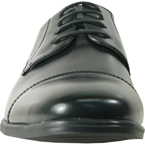 Mens Antique Cap Toe Lace Up Oxford Dress Shoe In Black