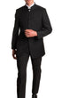 Mandarin Collar Suit - 2 Piece - Black