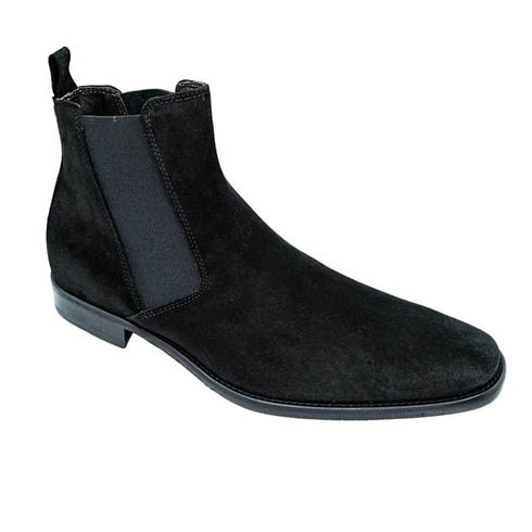 Men's Belvedere Milano Italian Suede Ankle Boot In Black