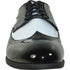 Mens 1920's Gangster Wingtip Dress Shoe in Black & White