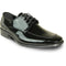 Mens Classic Moc Toe Shiny Patent Tuxedo Prom Shoe In Black