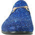 Mens Modern Glitter Sequin Prom Tuxedo Buckle Loafer in Royal Blue