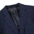 Mens Plaid Suit - Patterned Business Suit - Mens Two Button Slim Fit Two Piece Wool Suit In Navy Blue & Purple Micro Check Plaid