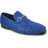 Mens Modern Glitter Sequin Prom Tuxedo Buckle Loafer in Royal Blue