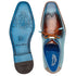 Men's Belvedere Etore Hand Painted Calf & Ostrich Leg Wingtip Dress Shoe In Blue & Camel